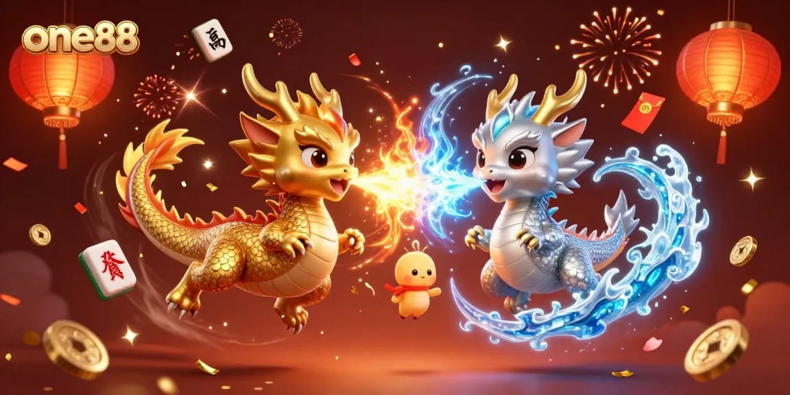 Experience the thrill of one88 with captivating dragons and vibrant casino elements in action.