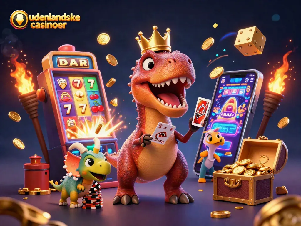Experience the thrill of udenlandske casinoer with playful characters bringing casino excitement to life.
