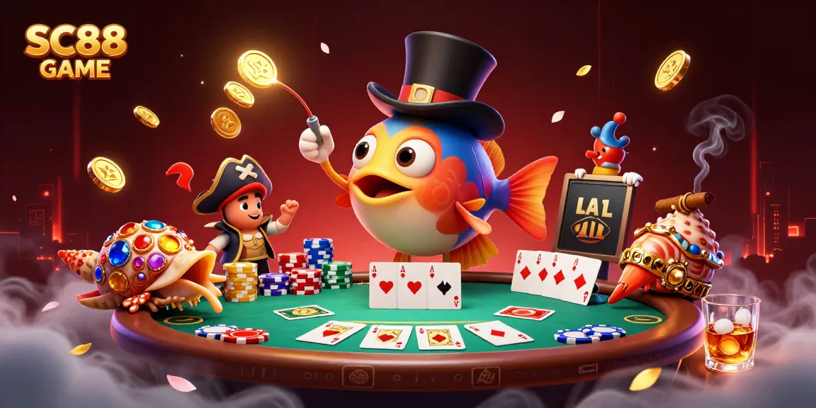 SC88 GAME showcases a lively casino scene with cartoon characters and vibrant game elements.