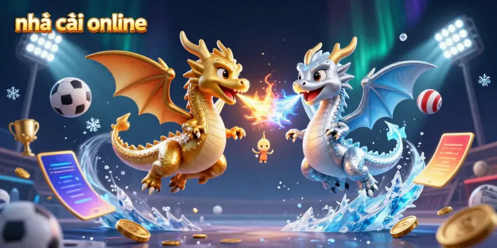 Engage with the thrilling world of nhà cái online featuring dynamic dragons and vibrant sports elements.