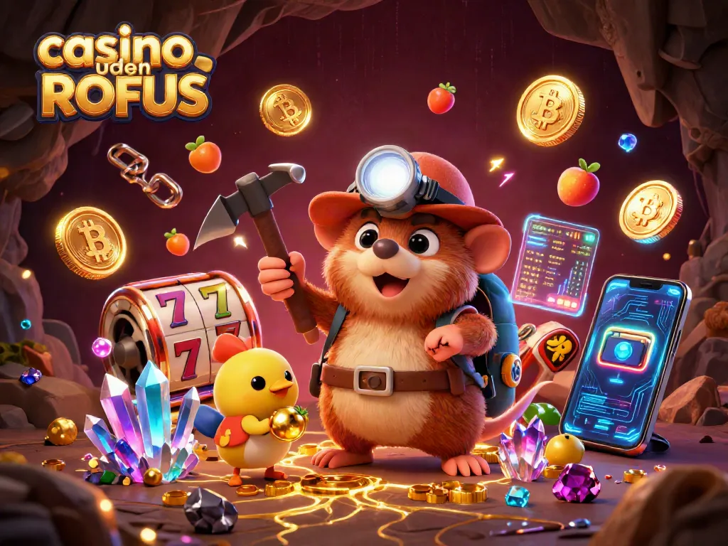 Engage in thrilling gameplay at casino uden ROFUS with vibrant slot reels and golden treasures!